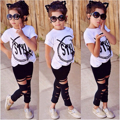 

Toddler Kids Girls Clothes Style T-shirt Tops Pants Leggings Outfits 2Pcs Set