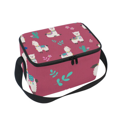 

ALAZA Lunch Box Insulated Lunch Bag Large Cooler Cute Llama Tote Bag