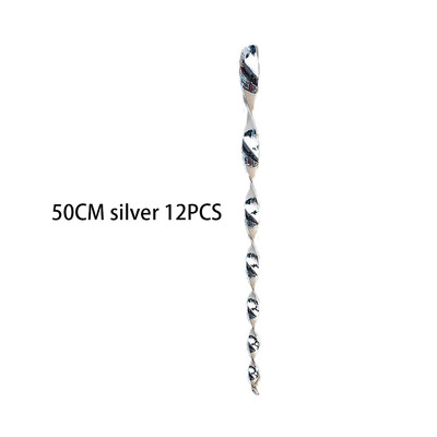 

12pcs Hanging Bird Repellant Rods Wind Twisting Spiral Reflective Scare Rods Deterrent Control Device