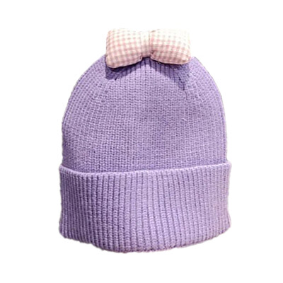 

New Newborn Boys Girls Cute Autumn Winter Warm Kids Baby Bowknot Design Hats Wool Hemming Caps Baby Hats Newborn Unisex