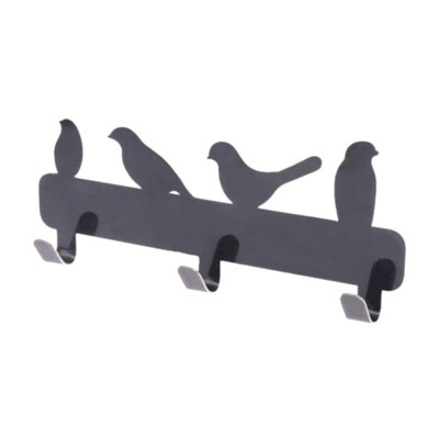 

Bird Shaped Refrigerator 3 Row Hooks Stainless Steel Wall Hanging Clothes Bag Key Hanging Wall Hanger Key Home Decor