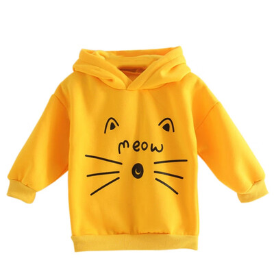 

Baby Girls Hoodies Sweatshirts Children Kids Baby Girl Pattern Cat Winter Autumn Pullovers Turtleneck Warm Outerwear 1-6Y