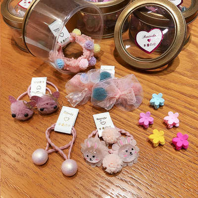

15 Pcs All Season Cute Baby Kids Girls Floral Print Hair Clips Elastic Hair Accessory Band Rope Ponytail Holder Headbands Sets