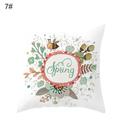 

Happy Easter Rabbit Flower Throw Pillow Case Cushion Cover Sofa Bed Car Decor