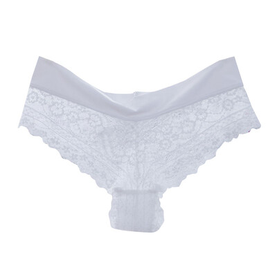 

Sexy Lace Transparent Thong Panties Low Waist Cotton Briefs Underwear Women Breathable G-String