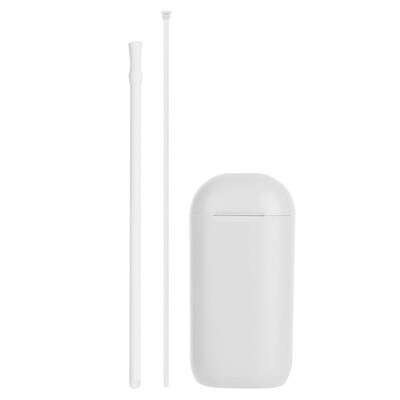 

Collapsible Silicone Straw Reusable Folding Drinking Straw With Carrying Case And Cleaning Brush For Travel Home Office Drinks
