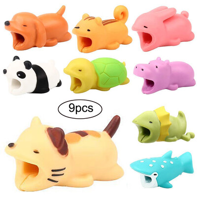 

〖Follure〗9pcs Cable Bite For Iphone Cable cord Animal Phone Accessory Protects Cute