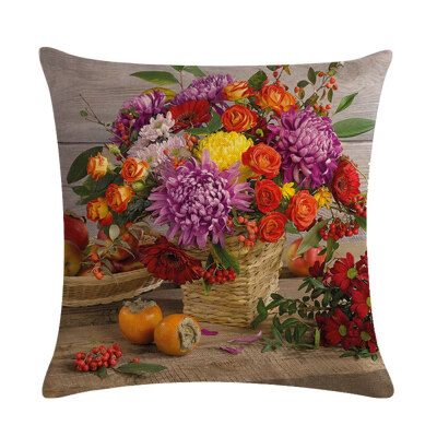 

17 Patterns Vintage Flower Cotton Linen Cushion Cover Throw Pillow Case Sofa Home Decor 45X45Cm