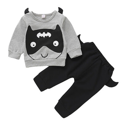 

Autumn Baby Boys Long Sleeve Cartoon Print Sweatshirt TopsPants Trouser Costume Set