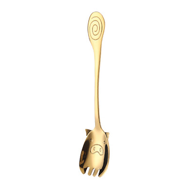 

1Pcs Cute Pig Creative Cartoon Antihot Spoon Household Spoon Fork Stainless Steel Children Tableware For Eating Fruit