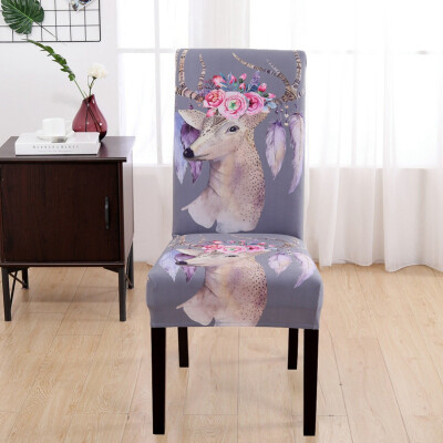 

Christmas Chair Cover Cute Cartoon Pattern Santa Claus Chair Back Covers Decoration Holiday Party