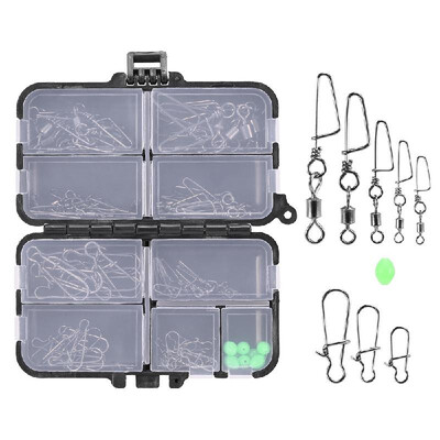 

256pcs Fishing Accessories Kit Crank Hooks Sinker Weights Swivels Snaps Connectors Beads Fishing Tackle Box Set