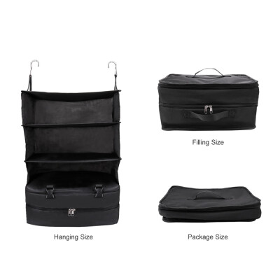 

Portable Travel Luggage Organizer Shelf 3 Layers Hanging Wardrobe Bag Foldable Suitcases