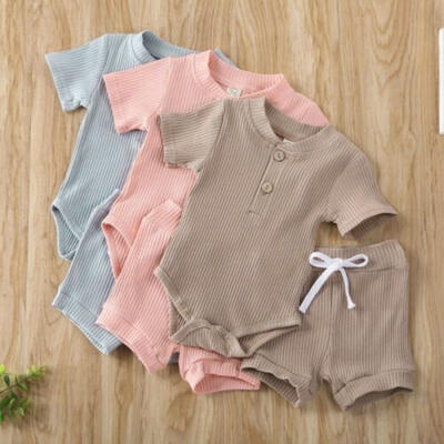 

US Newborn Kid Baby Boy Girl Clothes Romper Bodysuit Shorts Outfits Summer Set