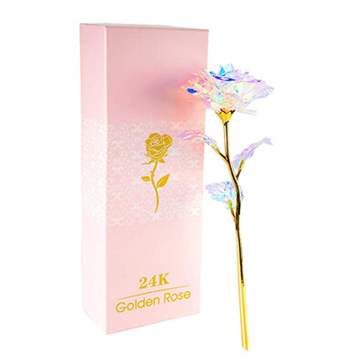 

Gobestart Colorful Luminous Rose Artificial LED Light Flower Unique Gifts For Girls A