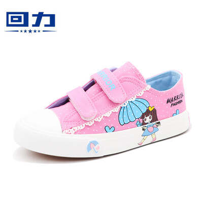 

Warrior childrens shoes 2019 spring&summer new womens canvas shoes Velcro cartoon casual shoes WZ19-310 pink 30