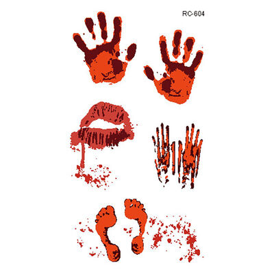 

New Halloween Zombie Scar Tattoo with False Knot Blood Makeup Halloween Decoration Wound Scary Blood Injury Waterproof Sticker