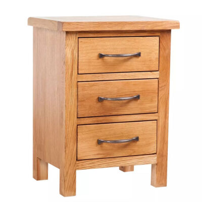 

Nightstand with 3 Drawers Solid Oak Wood 157"x118"x213"