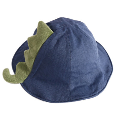 

New Autumn Baby Boys Girls Toddler Cartoon Dinosaur Tail Design Bucket Hats Caps Reversible Sun Headwear
