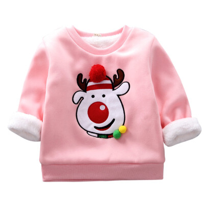 

Autumn Kids Sweatshirts Baby Boy Girl Cartoon Christmas Pattern Long Sleeve Cotton Sweatshirt Casual Toddler Outerwear Clothes