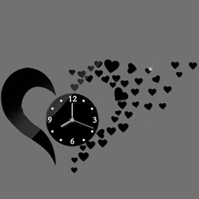 

The Best Price For DIY 3D Loving Heart Decal Wall Sticker Wall Clock Removable Art Mural Home Decor