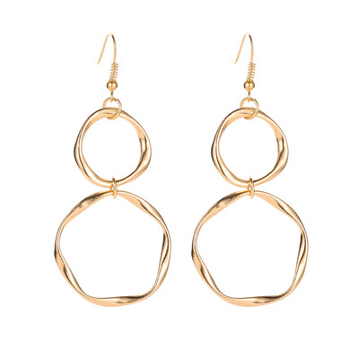 

1 Pair Fashion Women Exaggerated Metal Texture Winding Earrings Jewelry