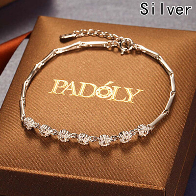

Women Ladies Fashion Seven Flower Diamond Bracelet Chain Heart Jewelry Gifts