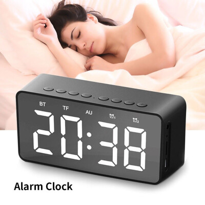 

Portable Bluetooth Speaker Mirror Alarm Clock Super Bass Wireless Stereo Speakers Mirror Alarm Clock