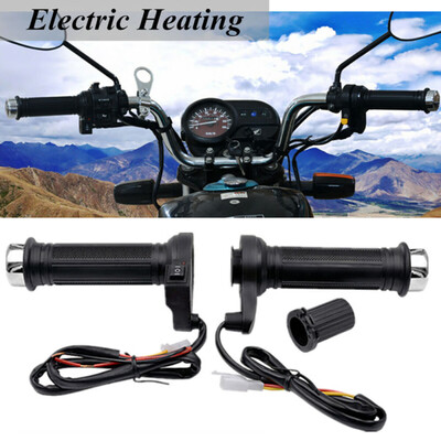 

1 Pair Motorcycle Black Handlebar Electric Heated Handle Heating Grips 12V 25W