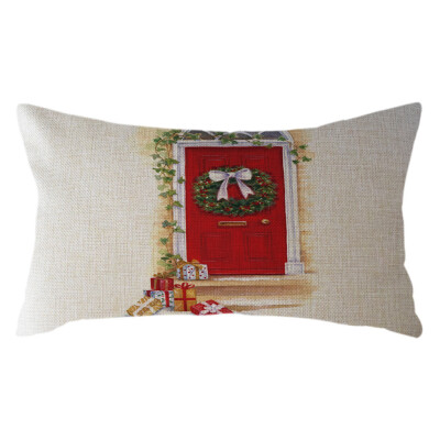 

Tailored Christmas Santa Claus Pillow Case Linen 30x50cm Throw Cushion Cover Home Decor