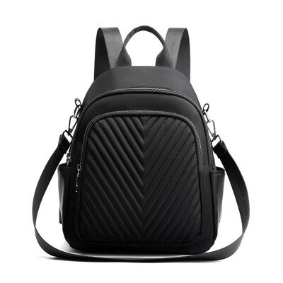 

Tailored Fashion Womens Solid Color Striped Waterproof Nylon Backpack Shoulder Bag