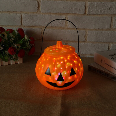 

Portable LED Pumpkin Lantern With Handle Battery Operated Night Light Table Lamp For Halloween Holiday Party Home Decor
