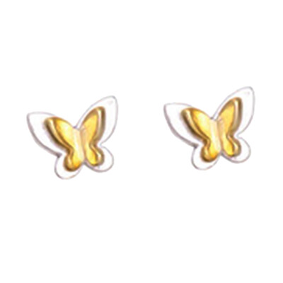 

Korean Sweet Three-dimensional Butterfly Earrings Cute Fashion Silver -Butterfly Stud Earrings For Women Girl