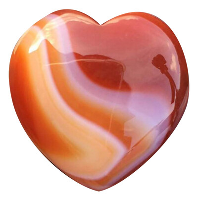 

Pure Natural Watermelon Red Peach Heart Ornament Quartz Love Heart Shaped Striped Agate Heart Shaped Stone