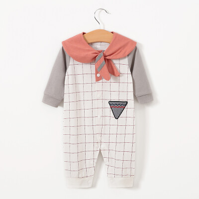 

Autumn 0-18M Baby Boy Casual Stripe Plaid Print Romper Infant Long Sleeve Children Bodysuit Jumpsuit Outfits RedYellow