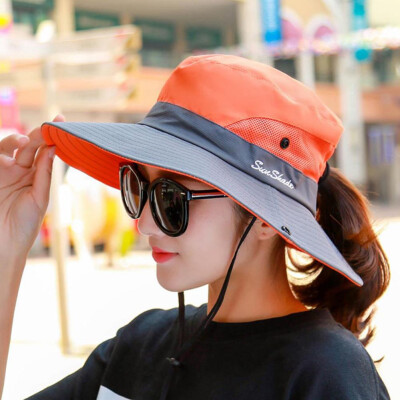 

Women Outdoor Uv Protection Bucket Hat Foldable Wide Brim Beach Fishing Hat Sun Hat