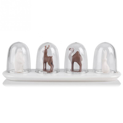 

4PCS Seasoning Jar Home Kitchen Seasoning Plant Seasoning Bottle Season Taste Animal Park Salt And Pepper Seasoning Tank