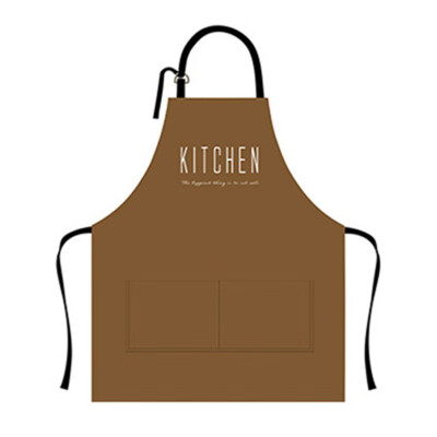 

English Letter Pattern Apron Leather Waterproof Anti-oil Apron Cooking Kitchen Tool For Cooking Bake Clean