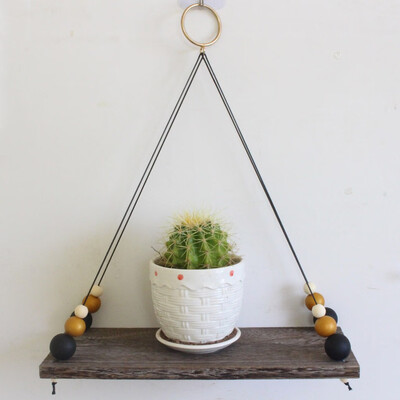 

Gobestart Wall Shelf Wooden Floating Shelving Home Decorative Storage Wall Mounted Rack