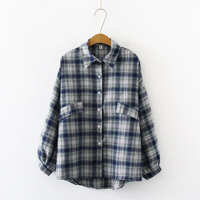 

ETOSELL Retro Long Sleeves Lapel Shirt Loose Long-sleeved Blosue Casual Cardigan Women Fashion Tops