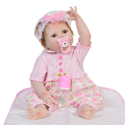 

23 Inch Collectible Reborn Alive Girl Doll Whole Silicone Body 57 cm Lifelike Newborn doll For Kids Birthday Xmas Gifts