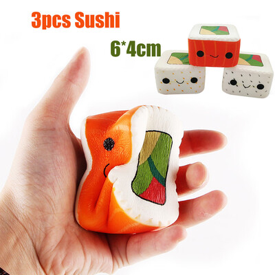 

YIWULA3pcs Stress Reliever Cute Emoji Sushi Scented Super Slow Rising Kids Squeeze Toy