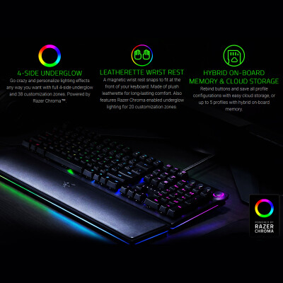 

Razer Huntsman Elite Wired Gaming Keyboard Mechanical Game Keyboard RGB Backlight Tactile Switches Ergonomic Design for PC Laptop