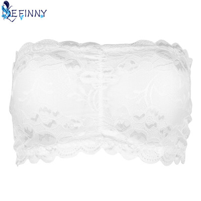 

Fashion Tube Top Women Lady Stretch Sexy Lace Bra Push Up Wire Free Padded Strapless Seamless Three Hook-and-eye Underwear