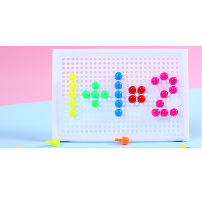 

〖Follure〗Montessori Puzzle Peg Board 96 Mushroom Nails Kids Educational Jigsaw Toys Gifts