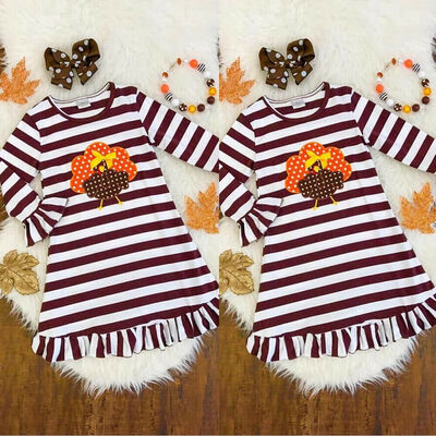 

Toddler Baby Kids Girls Turkey Pattern Print Tutu Dress Thanksgiving Day Holiday