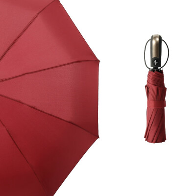 

810 Bone Automatic Umbrella Anti-UV SunRain Windproof 3 Folding Umbrella