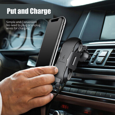 

Car Infrared Sensor Automatic Qi Fast Wireless Car Mobile Phone Charger for iPhone X  XR 8 Plus Samsung Huawei P30P30 Pro