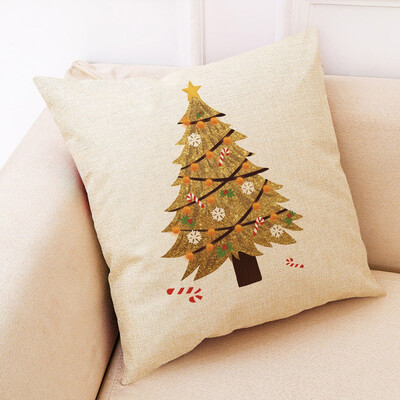 

Gobestart Christmas Pillow Case Gold Christmas Tree Sofa Throw Cushion Cover Home Decor