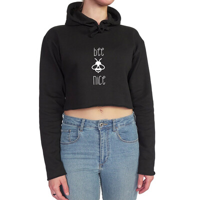 

New Fashion Women Casual Long Sleeve Crop Hoodie Bee Nice Graphic Printed Hooded Sweatshirt Pullover Tops